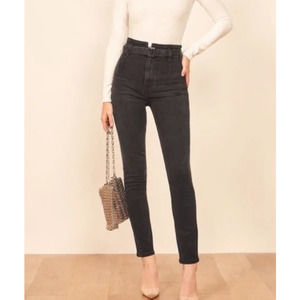 NWT Reformation Kayo High Rise Skinny Jean Black Erie Wash Charcoal Women's 31
